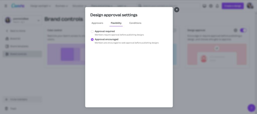 Design Approval Settings Canva (New Canva Features 2023)