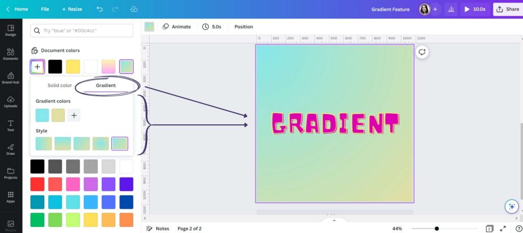 Gradient Feature in Canva (New Canva Features 2023)