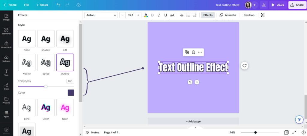 Text Outline Effect (New Canva Features 2023)