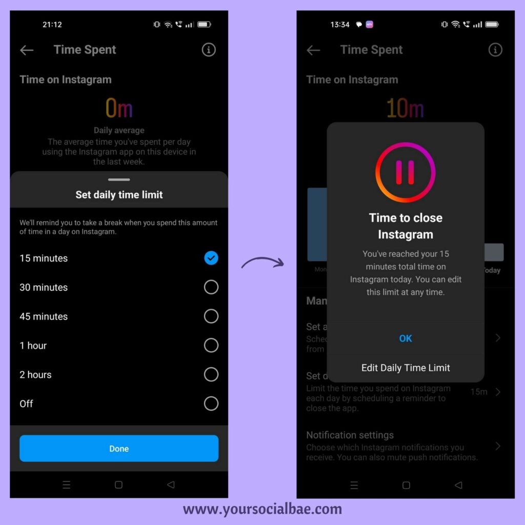 How to Set Time Limit on Instagram