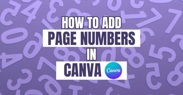 How to add page numbers in Canva
