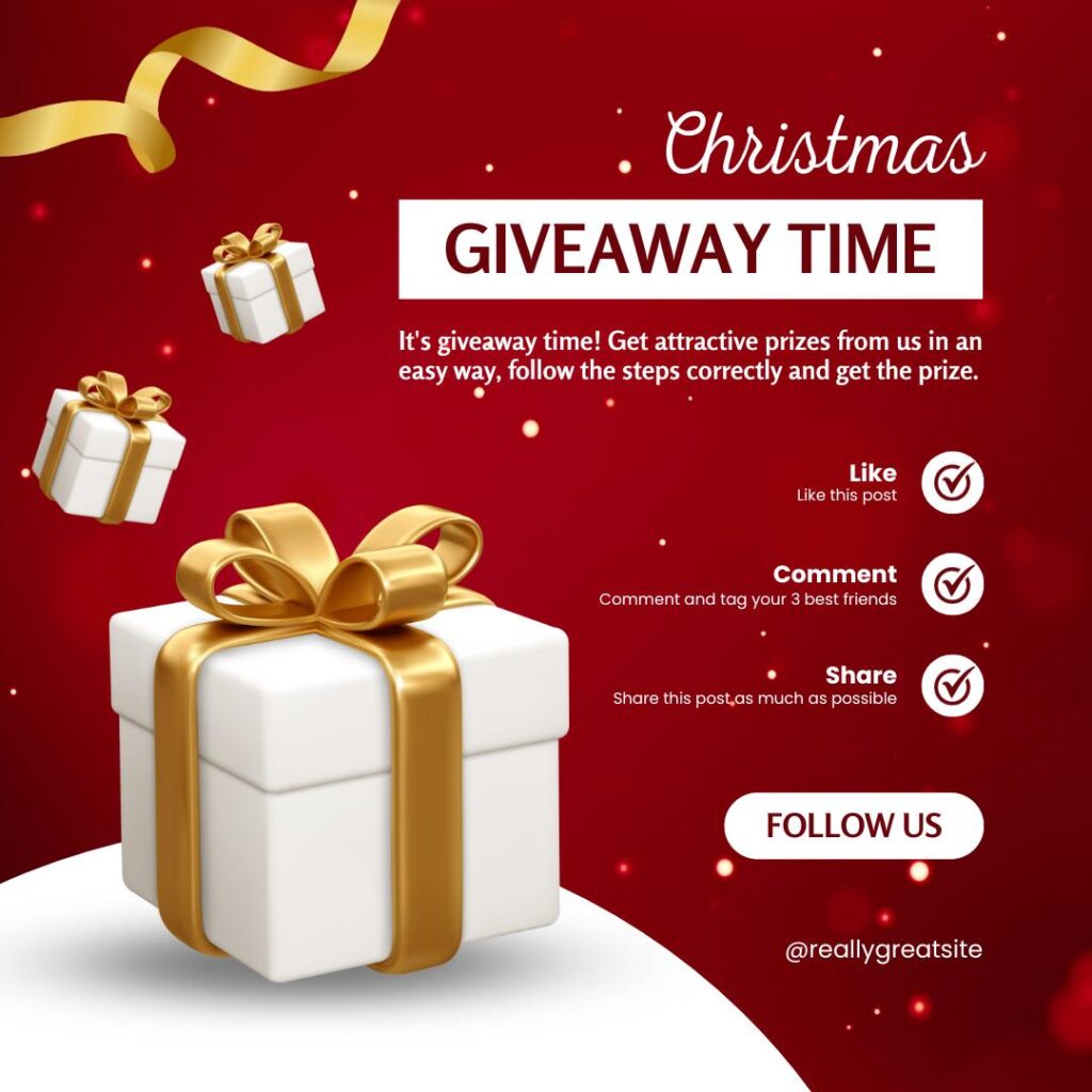 Christmas Giveaway Post Canva Template