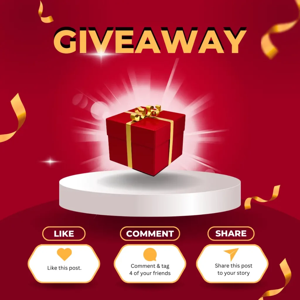 Red Modern Giveaway Contest Instagram Post - engagement post ideas for social media